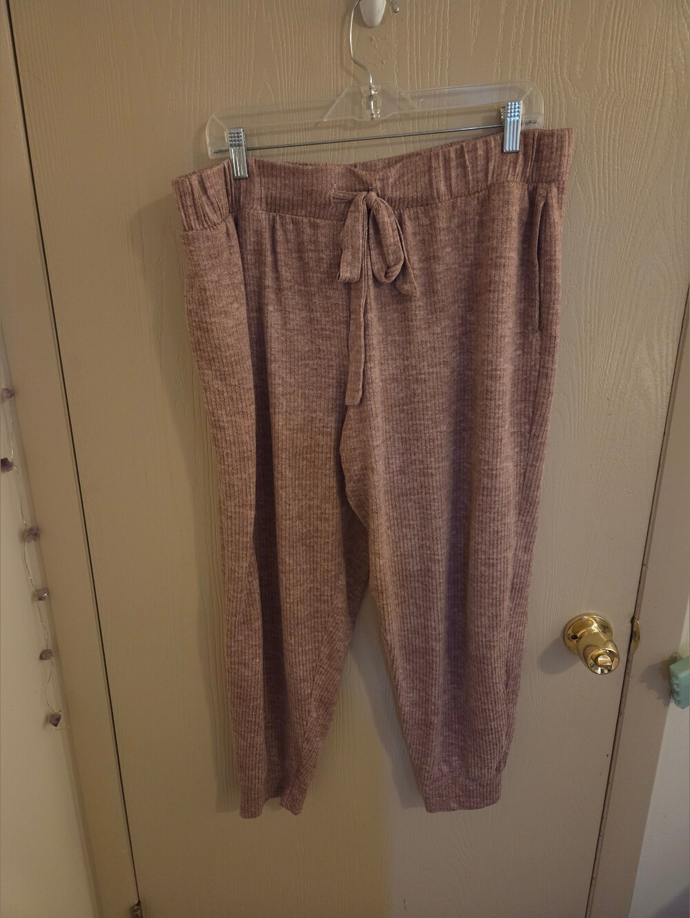 Jockey Ribbed Mauve Loungewear Joggers Womens Size XL